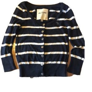 Abercrombie & Fitch Navy and White Cardigan